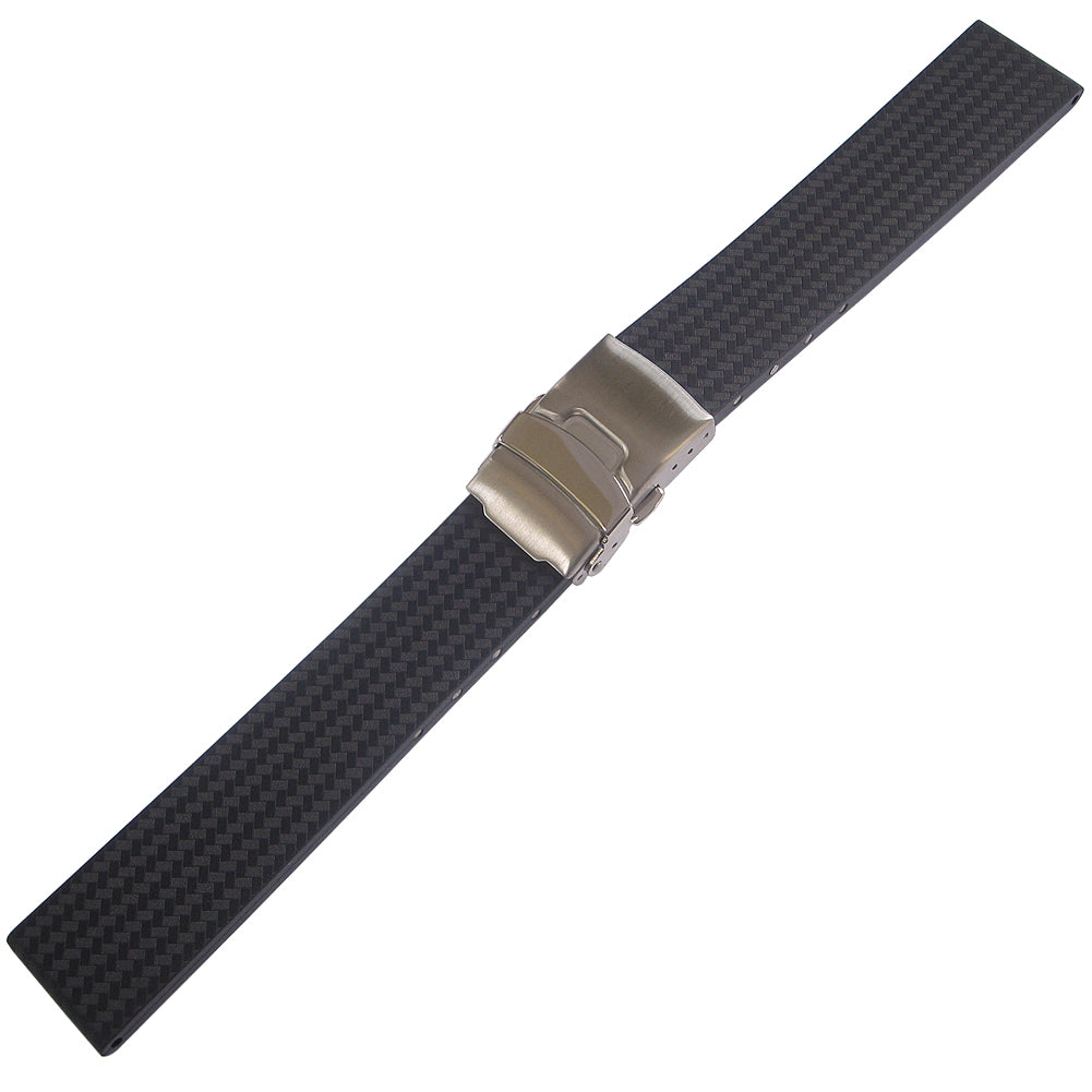 Bonetto Cinturini 400 CT Night Blue Rubber Watch Strap - Holben's Fine Watch Bands