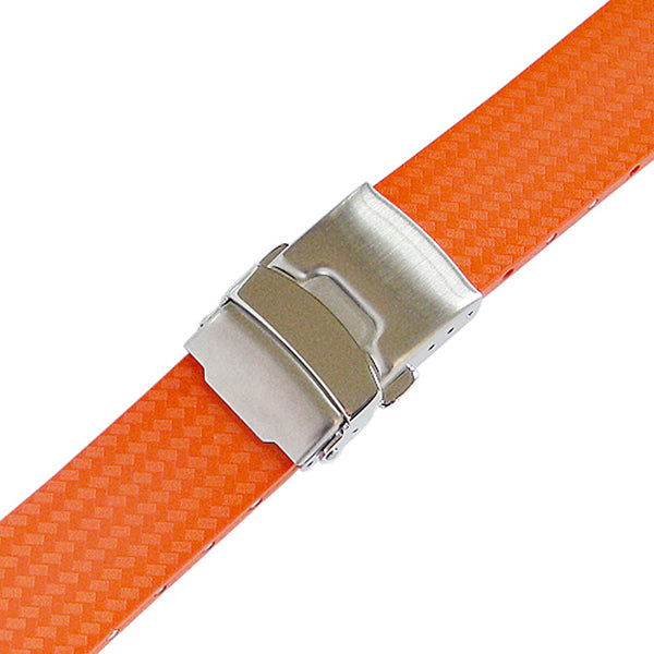 Bonetto Cinturini 400 CT Orange Rubber Watch Strap - Holben's Fine Watch Bands