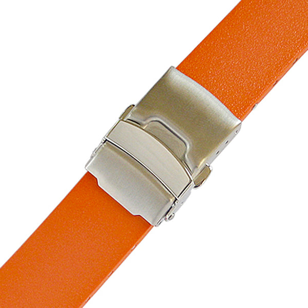 Bonetto Cinturini 400 GT Orange Rubber Watch Strap - Holben's Fine Watch Bands