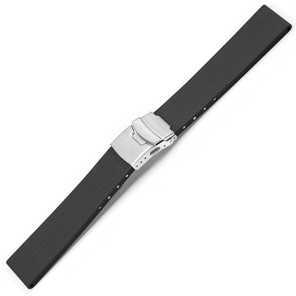 Bonetto Cinturini 400 CT Dark Grey Rubber Watch Strap - Holben's