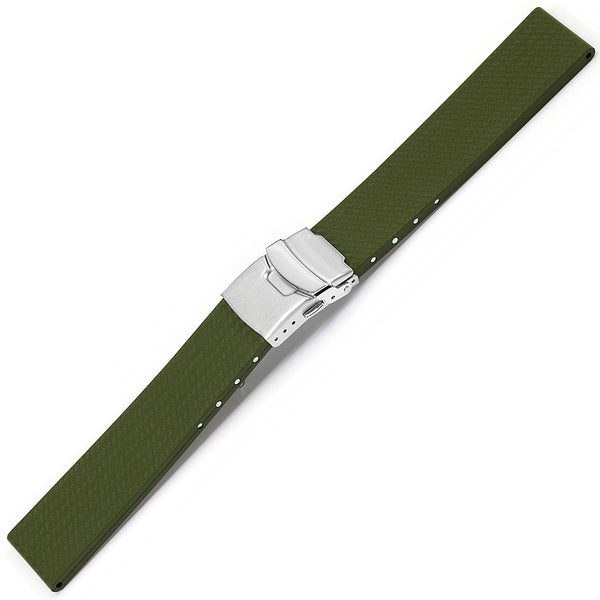 Bonetto Cinturini 400 CT Green N Rubber Watch Strap - Holben's