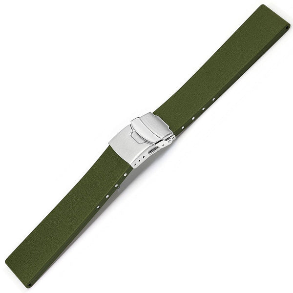 Bonetto Cinturini 400 GT Green N Rubber Watch Strap - Holben's