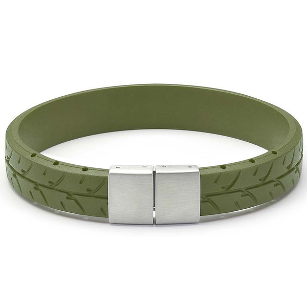 Bonetto Cinturini BON 3 Olive Green Rubber Bracelet-Holben's Fine Watch Bands