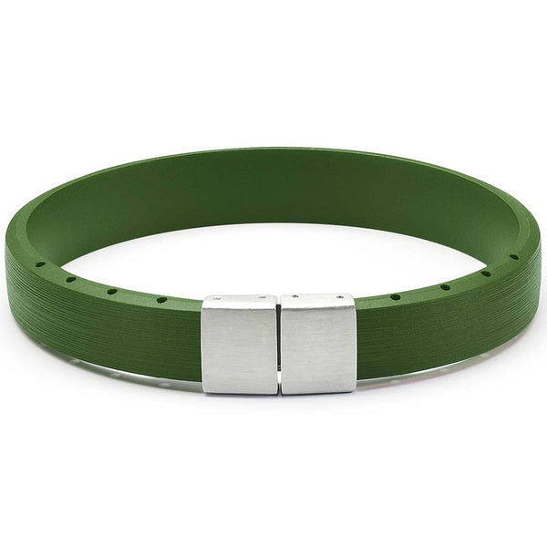 Bonetto Cinturini BON 5 Military Green Rubber Bracelet-Holben's Fine Watch Bands