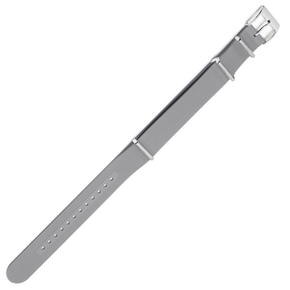 Bonetto Cinturini 328 Rubber Military G10 Watch Strap - Light Grey