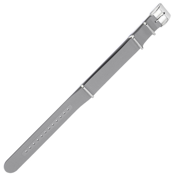 Bonetto Cinturini 328 Rubber Military G10 Watch Strap - Light Grey