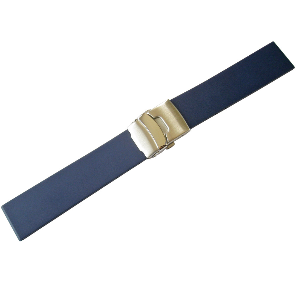 Bonetto Cinturini 300L Blue Rubber Watch Strap - Holben's