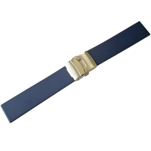 Bonetto Cinturini 300L Blue Rubber Watch Strap - Holben's