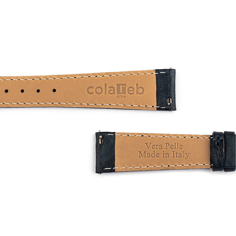 ColaReb Bologna Blue Sheepskin Leather Watch Strap - Holben's Fine Watch Bands