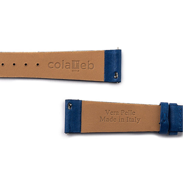 ColaReb Essential Blue Leather Quick Release Watch Strap