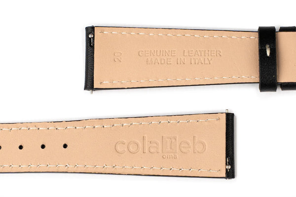 ColaReb Leonardo Leather Watch Strap Black - Holben's