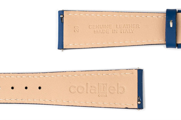 ColaReb Leonardo Leather Watch Strap Blue - Holben's