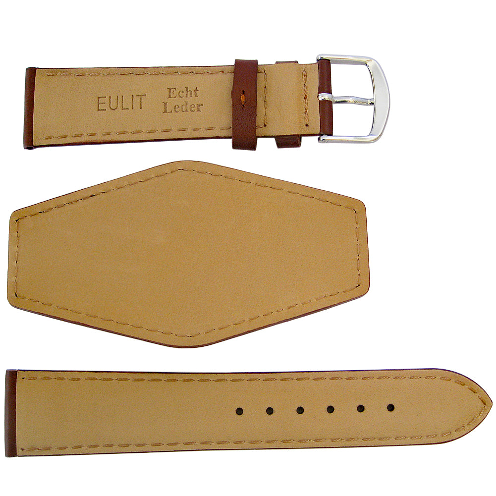 EULIT Bund Medium Brown Leather Watch Strap - Holben's Fine Watch Bands