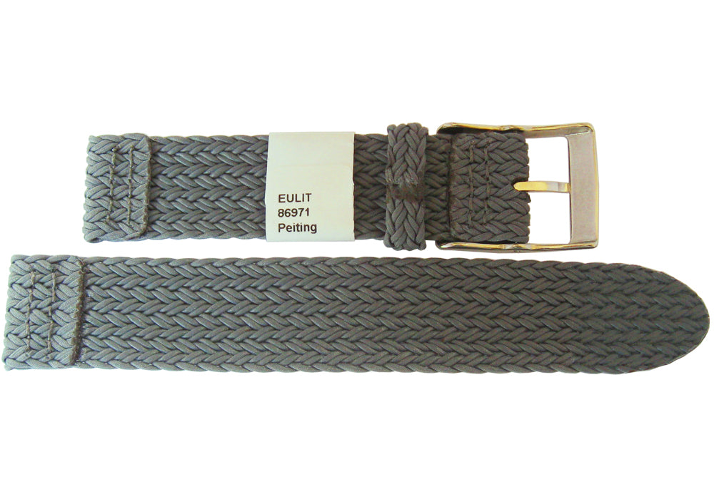 EULIT Perlon Palma Pacific Grey Watch Strap - Holben's Fine Watch Bands