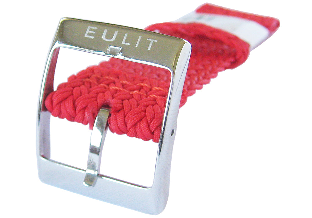 EULIT Perlon Palma Pacific Red Watch Strap - Holben's Fine Watch Bands