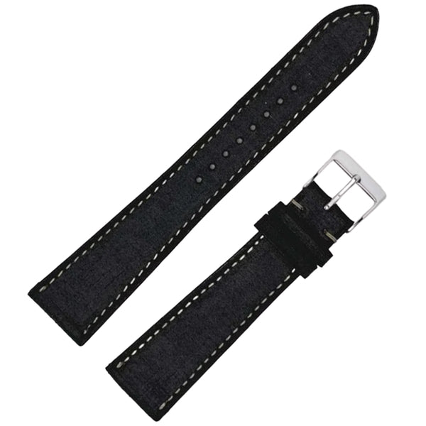 Fluco Babele Black Leather Watch Strap | Holben's