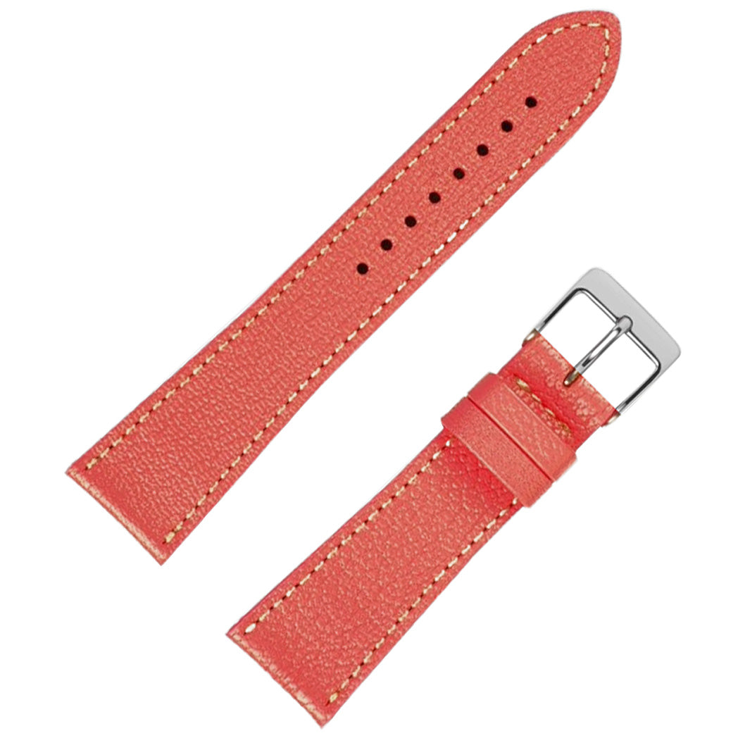 Fluco Biarritz  Coral Goatskin Leather Watch Strap | Holben's