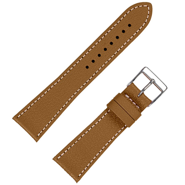 Fluco Biarritz  Olive Goatskin Leather Watch Strap | Holben's
