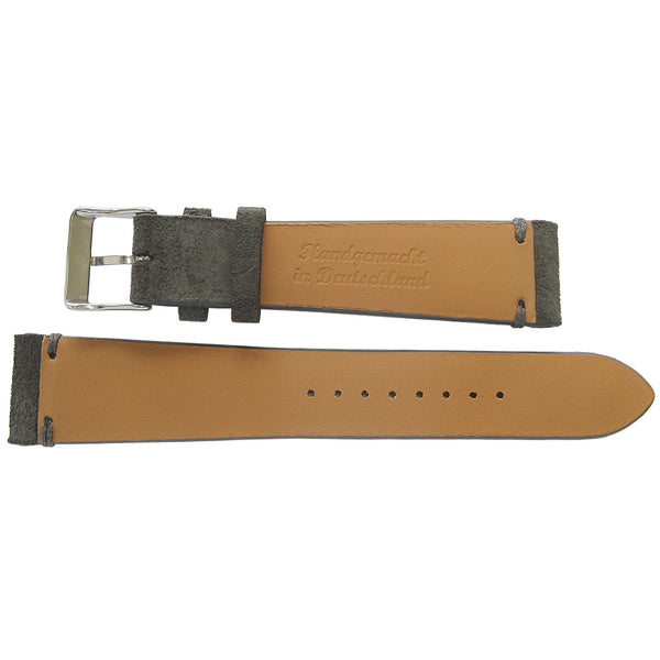 Fluco Cannes Anthracite Suede Leather Watch Strap | Holben's