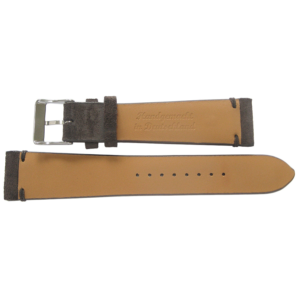 Fluco Cannes Brown Suede Leather Watch Strap | Holben's