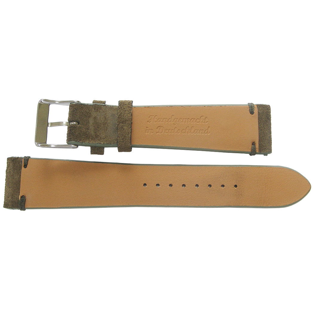 Fluco Cannes Moss Suede Leather Watch Strap | Holben's