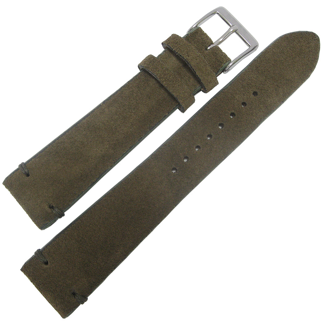 Fluco Cannes Moss Suede Leather Watch Strap | Holben's