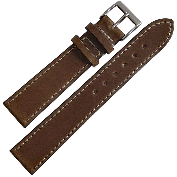 Fluco Chicago Horween Shell Cordovan Whiskey Flat Leather Watch Strap | Holben's
