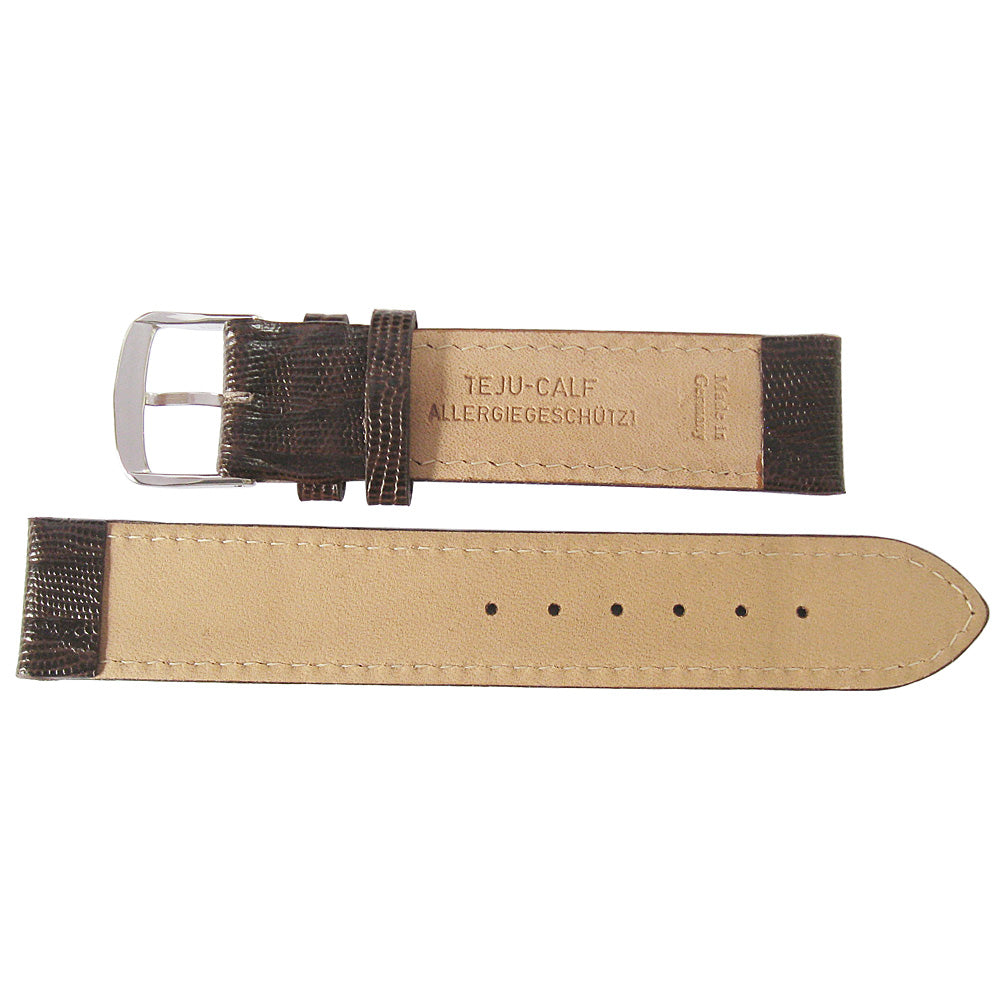 Fluco Emporio Teju Lizard-Grain Leather Watch Strap Brown-Holben's Fine Watch Bands