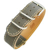 Fluco Finest Military G10 Leather Watch Strap Grey - Holben's