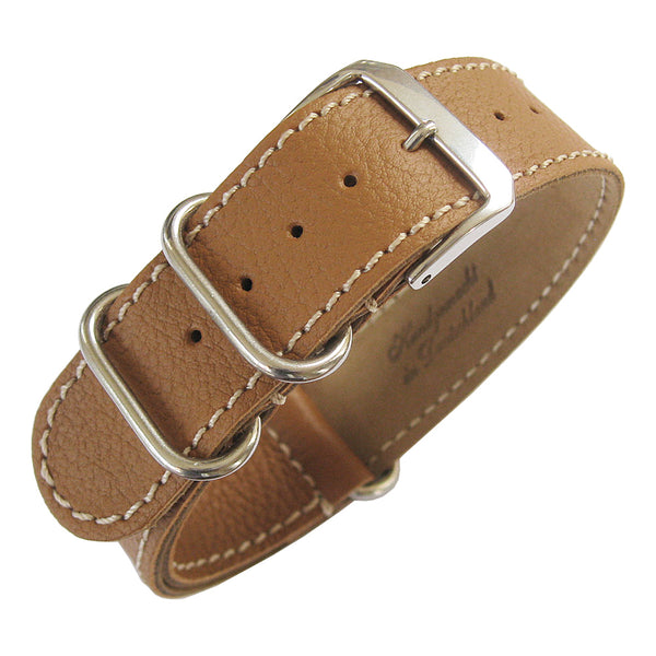 Fluco Finest Military G10 Leather Watch Strap Whiskey - Holben's