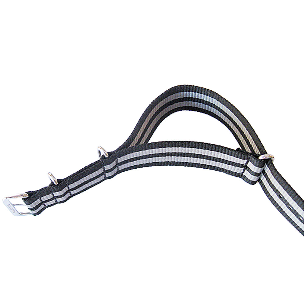 Fluco Military G10 Nylon Watch Strap - Black and Grey Stripe