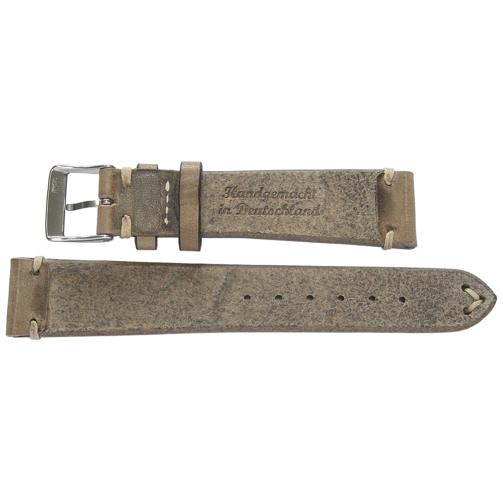 Fluco Hunter Taupe Vegetable-Tanned Leather Watch Strap | Holben's