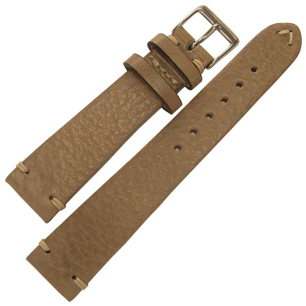Fluco Hunter Taupe Vegetable-Tanned Leather Watch Strap | Holben's