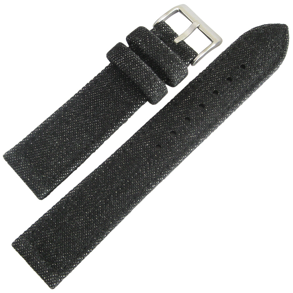 Fluco Jeans Black Denim Vegan Watch Strap | Holben's