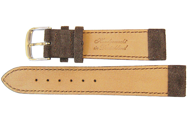 Fluco Nizza Brown Suede Leather Watch Strap - Holben's Fine Watch Bands