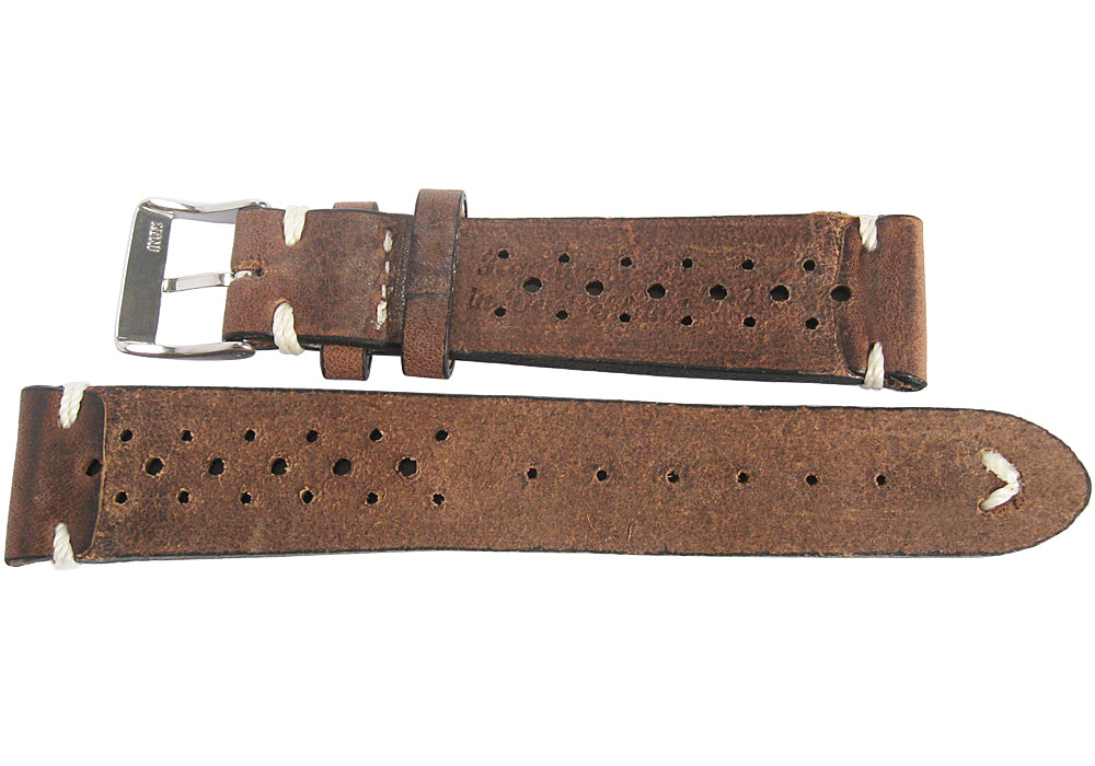 Fluco Hunter Racing Brown Leather Watch Strap-Holben's Fine Watch Bands