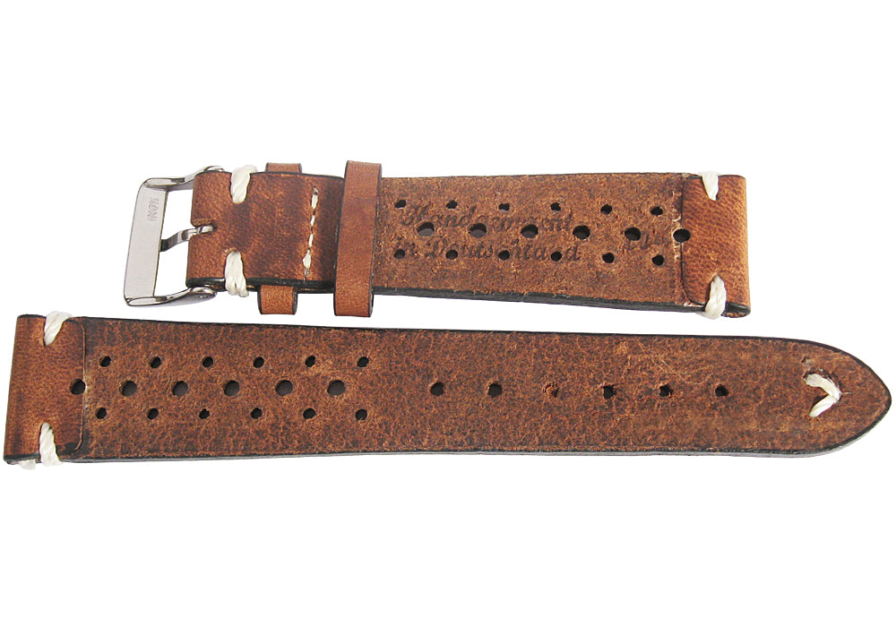 Fluco Hunter Racing Whiskey Leather Watch Strap - Holben's Fine Watch Bands