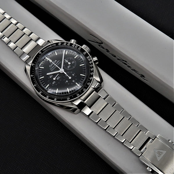 Forstner Contemporary Flat Link Stainless Steel Watch Bracelet for Omega  Speedmaster