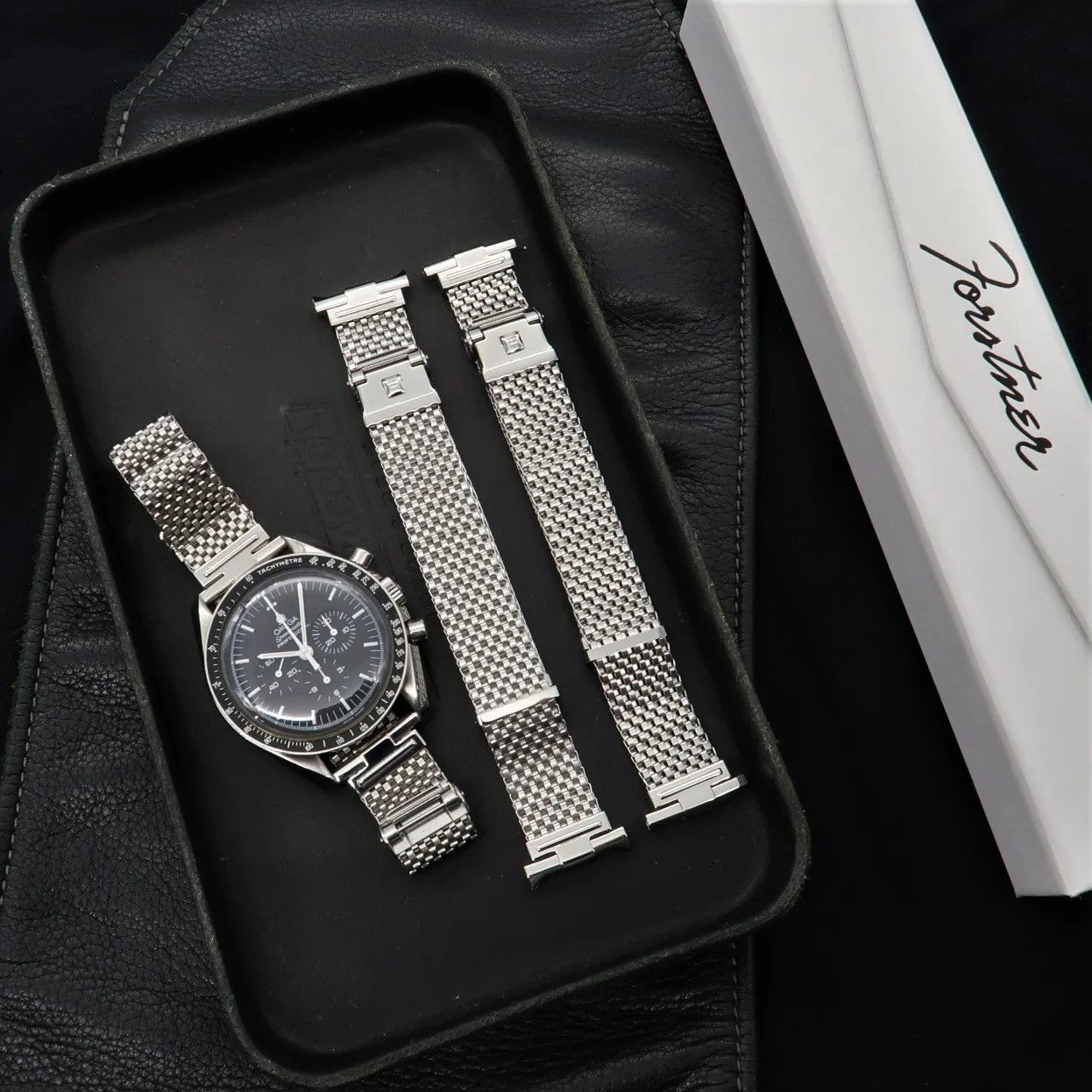 Forstner Komfit Straight-End Stainless Steel Mesh Watch Bracelet - Holben's