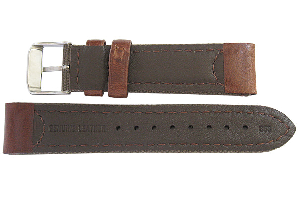 Hadley-Roma MS 868 Canvas and Leather Brown Watch Strap | Holben's