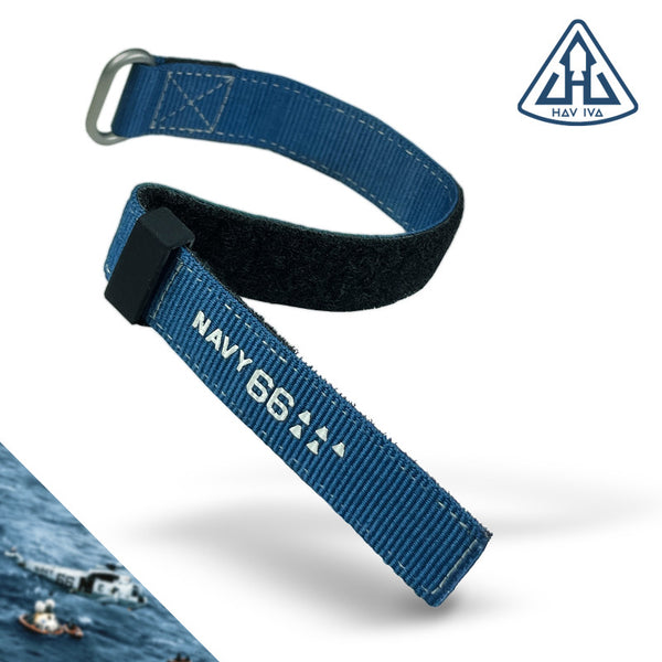 Haveston IVA NAVY 66 Hook Loop Watch Strap - Holben's Fine Watch Bands