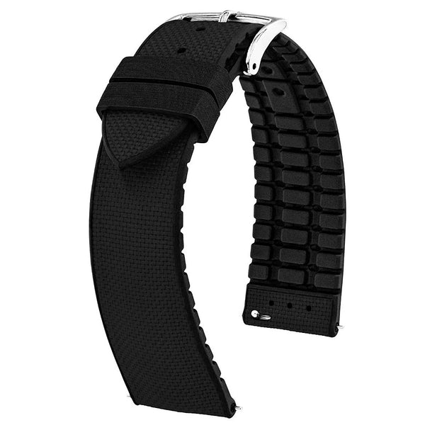 Hirsch Arne Performance Sailcloth Black Vegan Watch Strap-Holben's