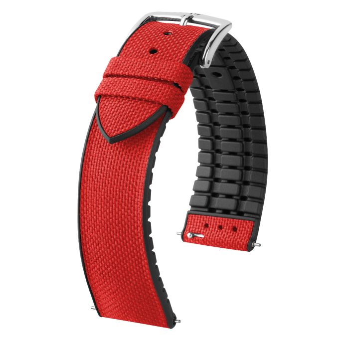 Hirsch Arne Performance Sailcloth Red Vegan Watch Strap | Holbens