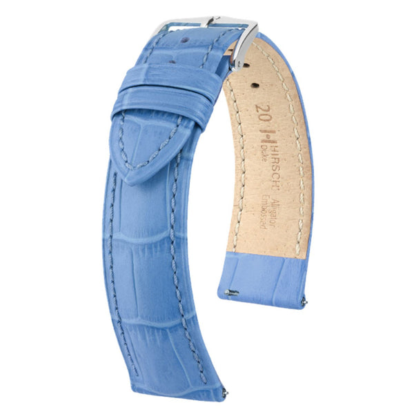 Hirsch Duke Light Blue Alligator Leather Watch Strap - Holben's