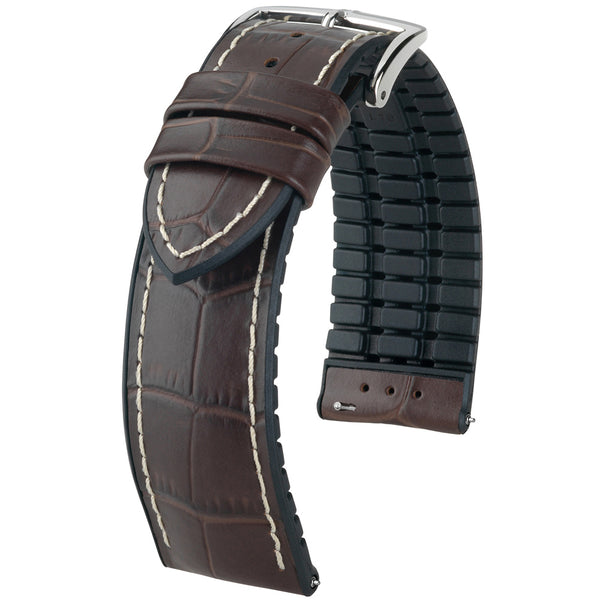 Hirsch George Alligator Brown Leather Watch Strap-Holben's Fine Watch Bands