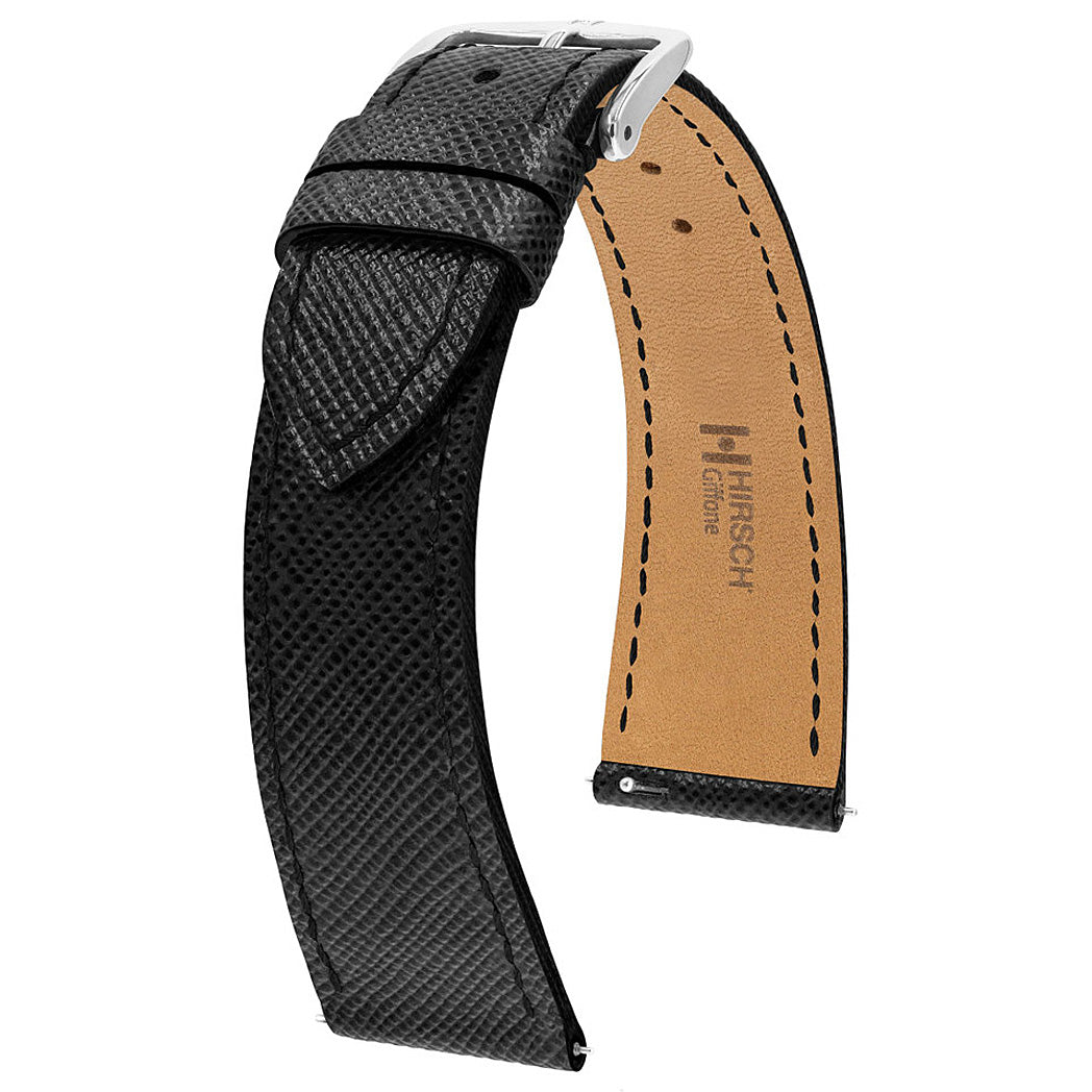 Hirsch Giffone Black Leather Watch Strap | Holben's