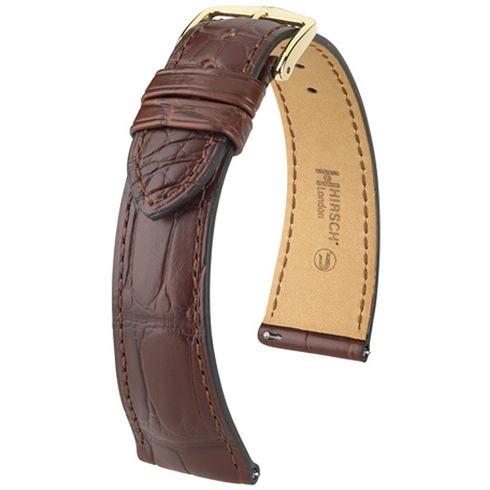 Hirsch London Genuine Alligator Brown Leather Watch Strap | Holben's