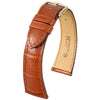 Hirsch London Genuine Alligator Gold Brown Leather Watch Strap | Holben