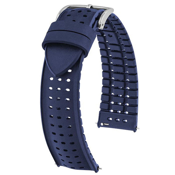 Hirsch Nyad Blue Rubber Watch Strap | Holben's