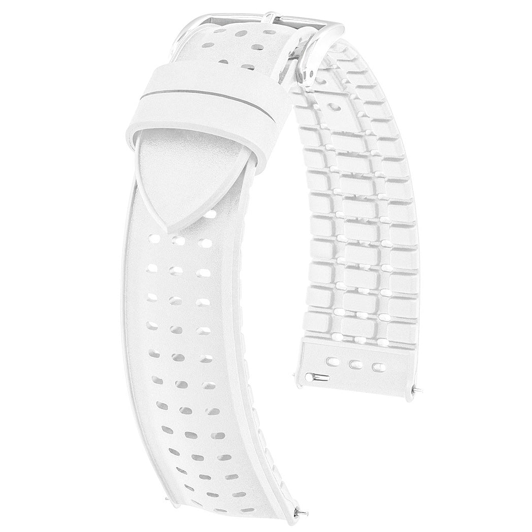 Hirsch Nyad White Rubber Watch Strap | Holben's